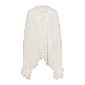 Philosophy Di Lorenzo Serafini Silk-Acetate Blend Top With Ruffled Front - NWT